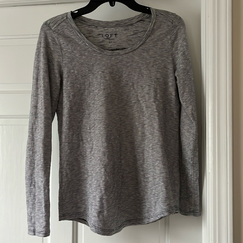 Ann taylor loft long sleeve striped t